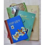Stamp albums containing English and worldwide stamps, mainly mid-20th century and later, English and
