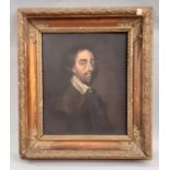 Quarter portrait of 17th Century Gentleman, Framed print with craquelure finish on board, 24.5 x
