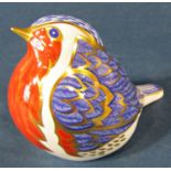 A Crown Derby robin (gold stopper)