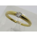 18ct tension set diamond solitaire ring, 0.20ct approx, maker 'ATLd', size M, 2.8g