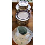 Royal Doulton 'Imperial Blue' dinner plates (12), side plates (20) and smaller plates (11), together