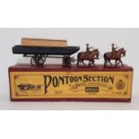 Britains set 1254, Pontoon Section Royal Engineers, service dress khaki finish to wagon, with boat