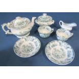 A mid 19th century child's tea service comprising teapot, sucrier and cover, milk jug, two cups