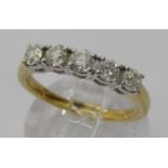 18ct five stone diamond ring, size L, 3.1g (see photograph of 2014 insurance valuation of £2450)