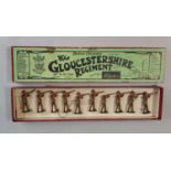 Britains set 119, Gloucestershire Regiment firing, in original Whisstock box with tie-in insert,