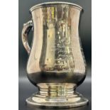 A Victorian baluster shaped tankard with scrolled handle, Awarded by the Chepstow Farmers Club,