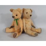 2 mid 20th century Teddy Bears, both approx 41cm tall with jointed body, stitched nose and mouth and