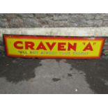 A vintage rectangular enamel sign, advertising Craven 'A', 164cm x 38cm (af)