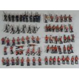 A mixed collection of Britains military soldier figures including Line Infantry, Rifle Brigade,