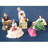 Five Doulton figures, Thanks Doc, School Mam, Daydreams, Elyse and Kirstie (5)