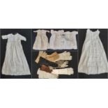 Early 20th century textile collection including 7 baby gowns of which 2 are hand stitched silk and 2