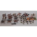 A collection of Britians figures relating to Mountain Artillery sets including 3 mule teams with