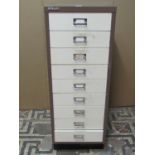 A Bisley nine drawer filing/document cabinet, 95 cm high x 35 x 46 cm