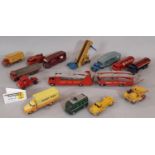 Large collection of Dinky model vehicles including SuperToys (Car Carrier & Trailer, TV Roving