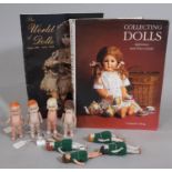 7 Japanese made miniature bisque dolls 1930's, plus 1 for restoration, together with a miniature