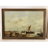 Tom Douglas (20th Century) - Dutch Harbour, oil on canvas, signed lower right, with label verso,