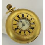 18ct gold gentleman's half hunter pocket watch, the movement by Bracebridges Clarkewell London 7873,