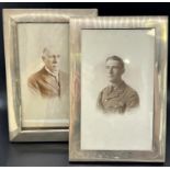 Two silver photo frames, London 1918, maker Charles & Richard Comyns, L 15.7cm x 24cm Birmingham