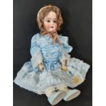 Early 20th century bisque head German doll by Simon & Halbig, with closing brown eyes, open mouth