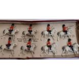 Britains set 59 Royal Scots Greys including Officer in original Whisstock box with tie- in insert,