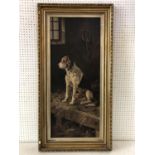 Ethel Baxter (20th Century) - Hound in a Stable (1903), oil on canvas, signed and dated lower