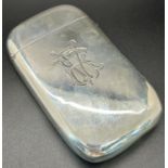 A Victorian silver cigar case London 1875, maker Edward H Stockwell, 4 ozs approximately