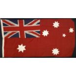 Early 20th century flag - Australian Red Ensign with 7 pointed Commonwealth Star, 92x172cm