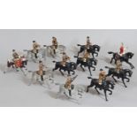 Eleven hollow cast lead figures from Britains Mounted Band of Life Guards