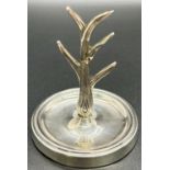 An Edwardian silver ring holder in the form of a tree, Chester 1916, maker Henry Matthews