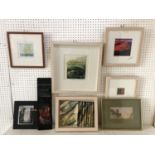 Eight Contemporary Framed Artworks by Different Artists to Include: Jane Maurice - mixed media on