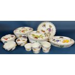 A collection of Royal Worcester Evesham pattern tableware comprising three oval tureens, further
