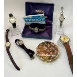 Collection of vintage watches to include a Tissot 9ct watch on plated bracelet, plus a boxed Kigu