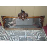 A Victorian carved rosewood framed over-mantle mirror, 71 cm high x 138 cm wide
