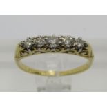 18ct five stone diamond ring, size N, 3.4g