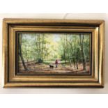 Robert Hughes (1934-2010) - 'In the Forest', miniature oil on board, signed lower left, titled