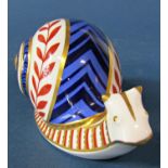 A Crown Derby snail (gold stopper)and a Crown Derby dragon (gold stopper) (2)