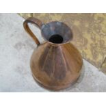 19th century four gallon copper measure with loop handle