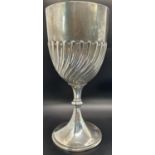 A large late Victorian silver chalice cup London 1894 maker Walter & John Barnard, 26 cm high, 11.