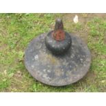 A Victorian cast iron post cap with raised finial, 30cm high x 30cm full diameter (possibly ex