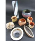 Collection of Studio Pottery ware by Lisa Hammond, Petro Reynolds, Steve The Potter, etc ( 9pieces)