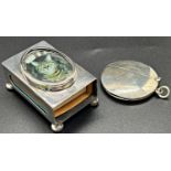 A silver vesta case, Chester 1904, maker Cohan & Charles, together with a silver match box,