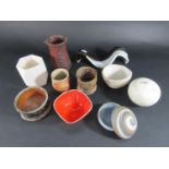 Collection of Studio ware pottery by Jean Jenkins, Kirke Martin, Stephen Parry, Willy Von Bussel,