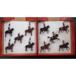 Britains set 1630 Royal Dragoons including officer on rearing horse with extended sword, and set 165