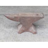A old cast iron anvil, 30cm high x 69cm long x 13cm