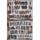 A collection of Britains military figures, mostly WW2 soldiers from Britain, Germany, America, Japan