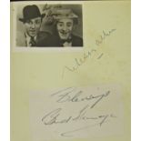 An autograph album containing sketches verse and some autographs including Flanagan and Allen,