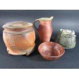 A collection of studio pottery to include Hugh West, Roz Herrin, etc (4)