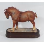 Royal Worcester Suffolk Stallion modelled by Doris Lindner 1969 with plinth