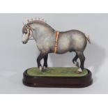 Limited Edition Royal Worcester Percheron Stallion 343/500 modelled by Doris Lindner 1965 with