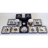 10 pieces from the Royal Worcester Nelson Collection comprising 2 mugs, 1 china box and 7 coaster